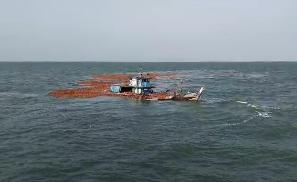 Diterjang Ombak, Kapal Bermuatan 160 Ton Kelapa Tenggelam di Perairan Pulau Rangsang