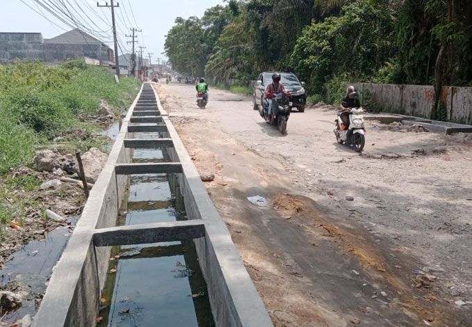 Pembangunan Drainase di Jalan Bangau Sakti Berlanjut, Anggaran Capai Rp 2 Miliar