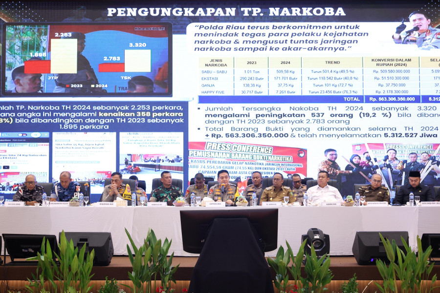Polda Riau Sita 509 Kg Sabu dalam Setahun, Selamatkan 5 Juta Jiwa dari Bahaya Narkoba