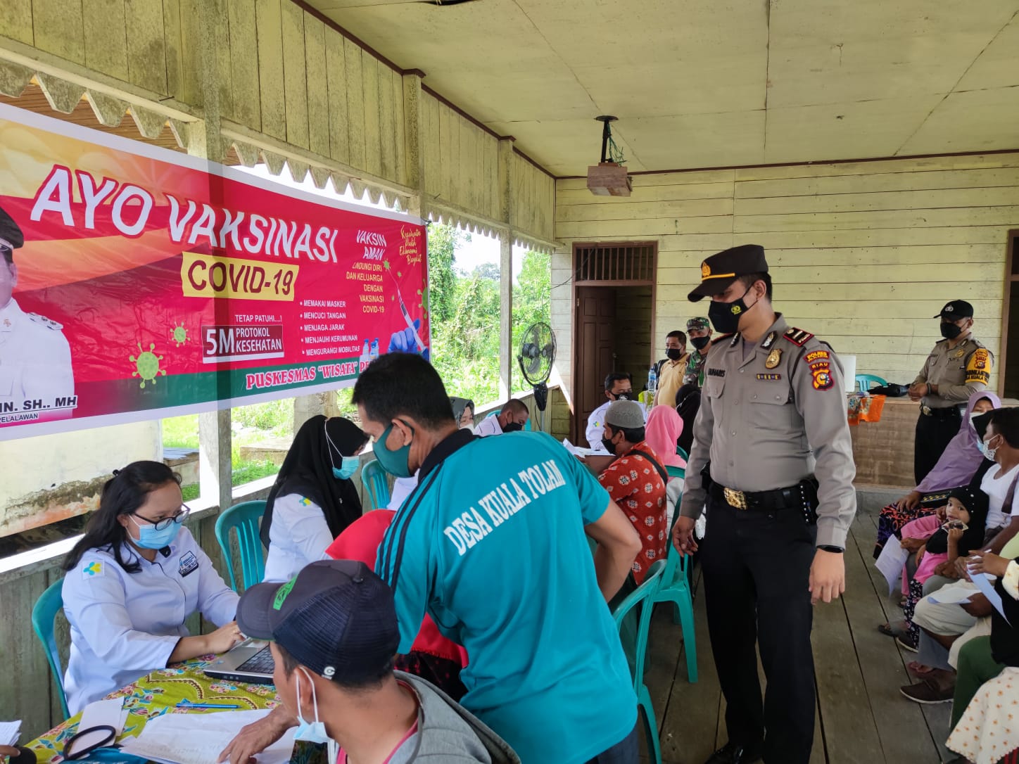 Polsubsektor Pelalawan Terus Pantau Giat Vaksinasi