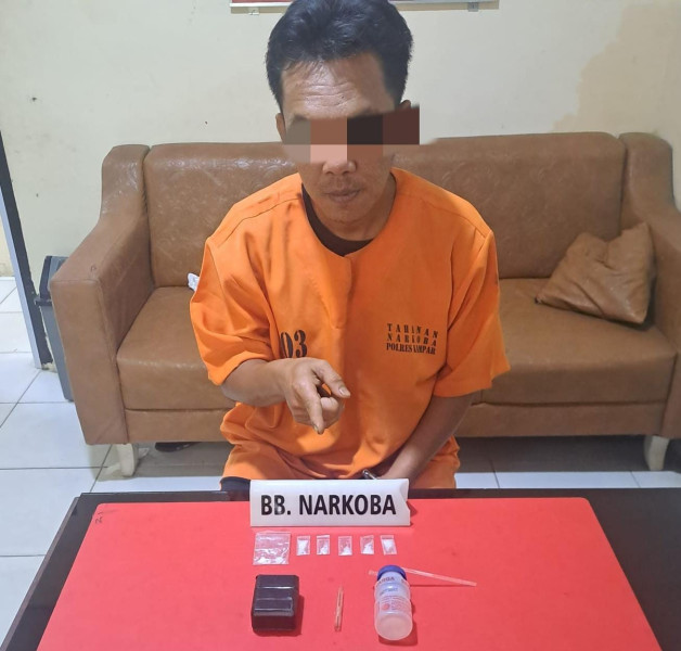 Enam Paket Sabu Diamankan, Seorang Pengedar Narkoba Ditangkap di Kampar
