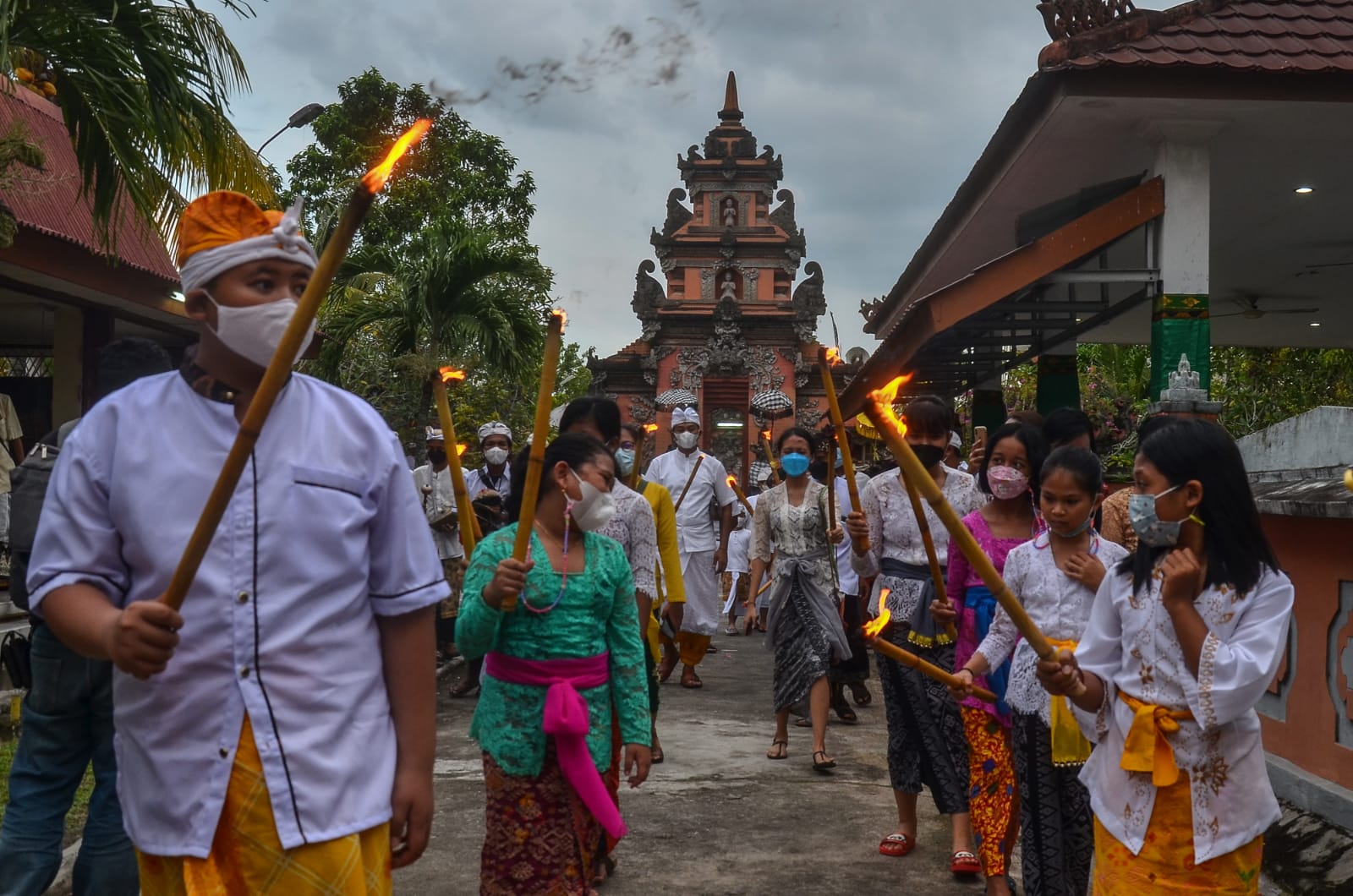 Menjelang Hari Raya Nyepi, Umat Hindu di Pekanbaru Upacara Tawur Agung Kesanga
