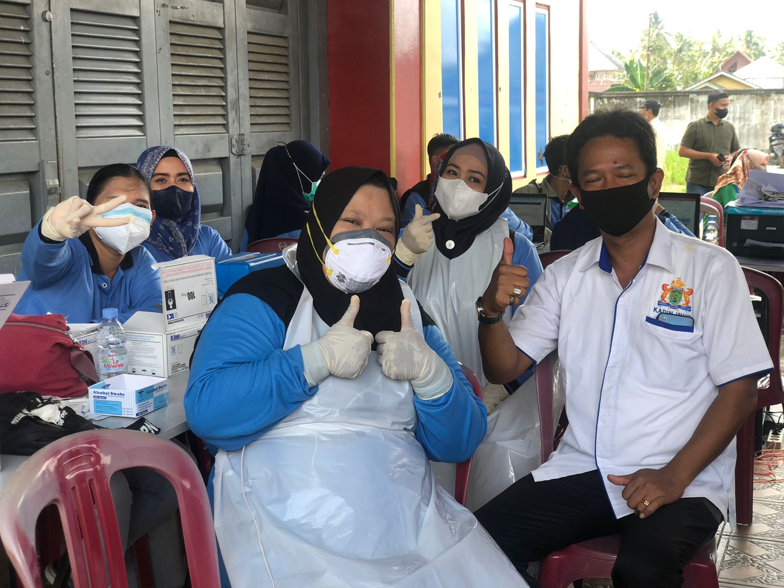 Ditaja Kadin Riau dan Ojk, Masyarakat Inhil Antusias Ikuti Vaksinasi Covid-19