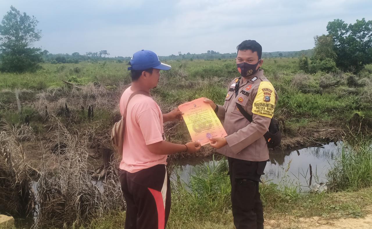 Personil Polsek Bunut Sosialisasi Maklumat Kapolda Riau Terkait Karhutla