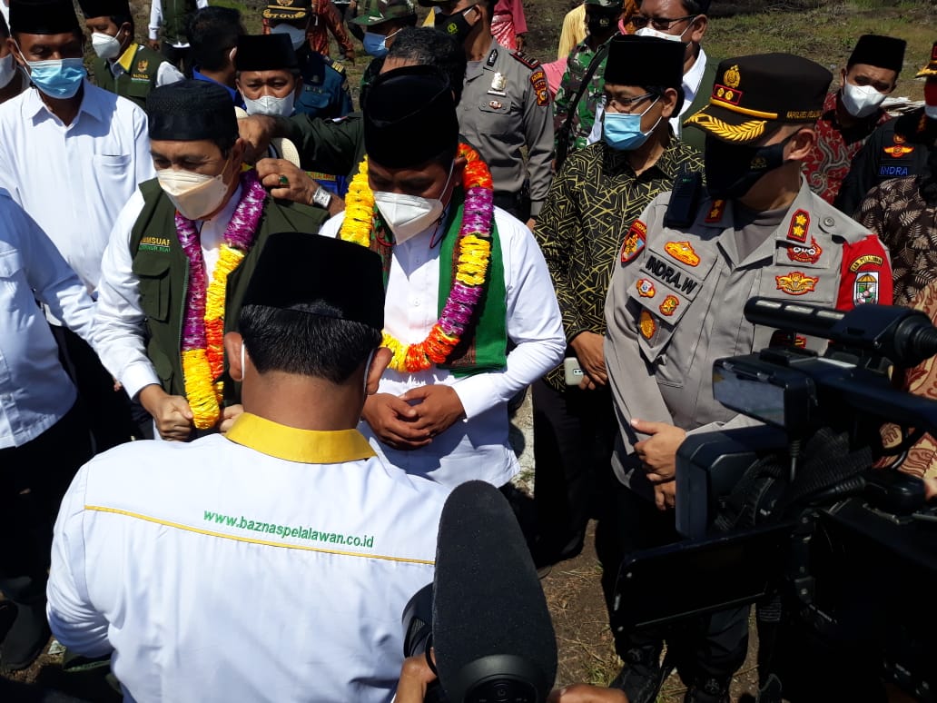 Polsek Kuala Kampar Sambut Kunker Gubernur Riau ke Wilkumnya