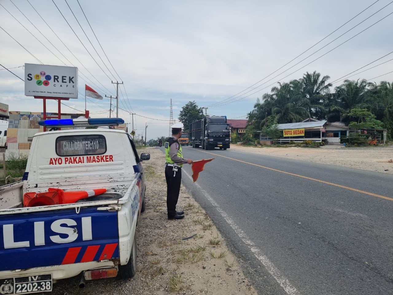 Cegah Laka Lantas, Polsek Pangkalan Kuras Gelar Patroli di Desa Sorek Dua