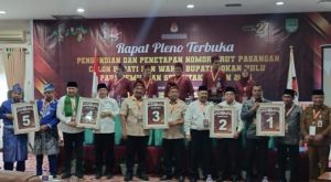 Perebutan Kursi Bupati Rohul, Nomor Urut Lima Paslon Sudah Ditetapkan