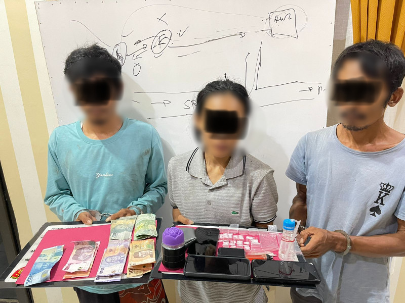 9 Gram Sabu Diamankan, Polisi Ringkus Tiga Pelaku Penyalahgunaan Narkoba