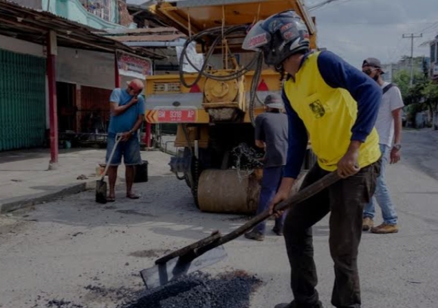 Sebagian Tuntas, Perbaikan Jalan Rusak di Kota Pekanbaru Terus Berlanjut