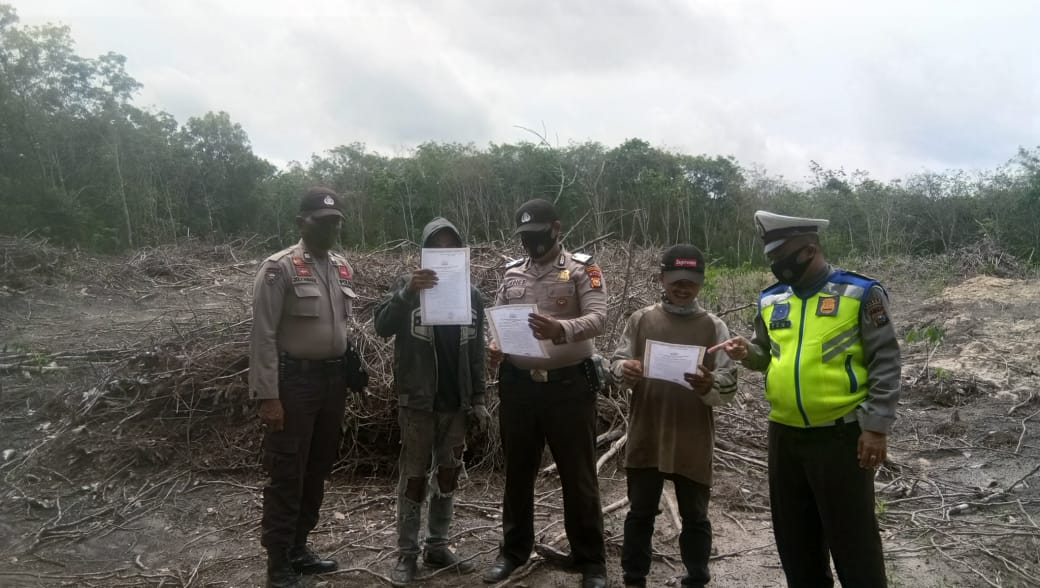 Polsek Pangkalan Kuras Giat Sosialisasi Cegah Karhutla
