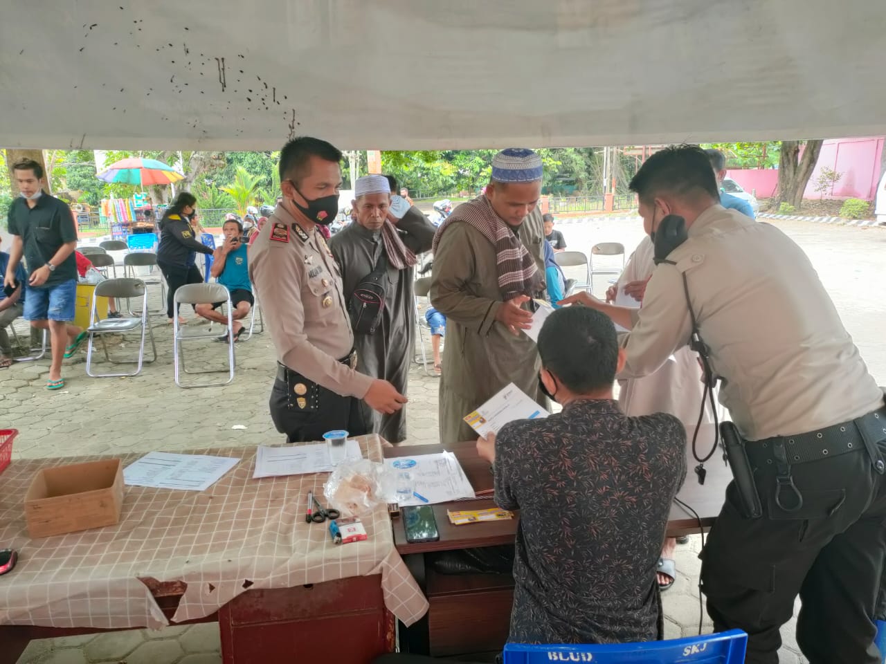 Polsek Bandar Sei Kijang Gencar Vaksinasi Covid-19 Wilkum, Berikut Capaiannya