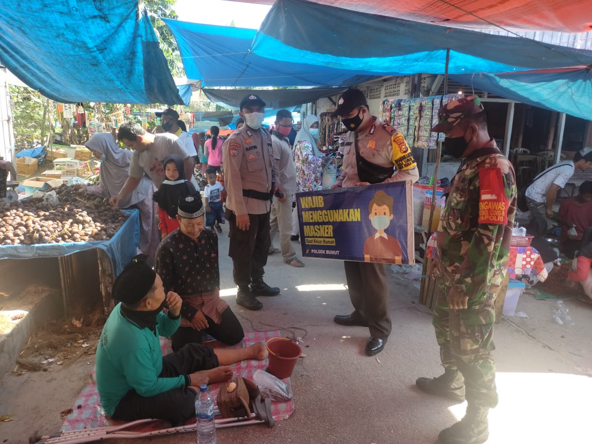 Antisipasi Lonjakan Covid-19 di Wilkum, Polsek Bunut Gelar Penertiban Prokes