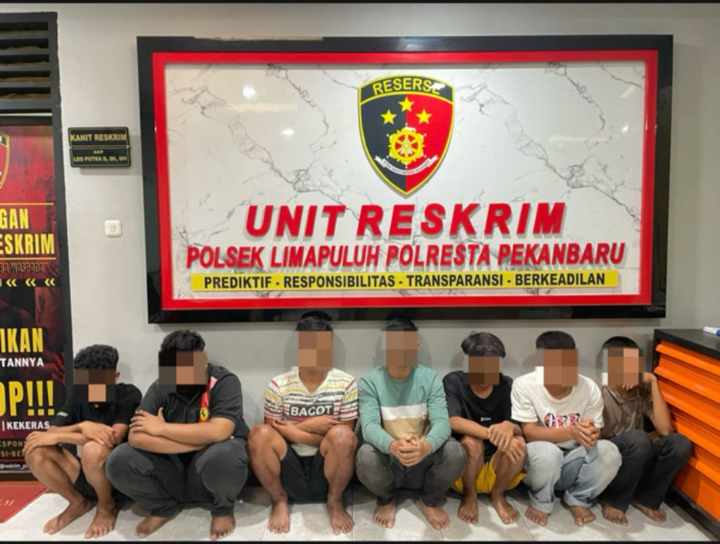 Polisi Tangkap Tujuh Remaja Terlibat Kelompok Motor Bersenjata Tajam di Pekanbaru