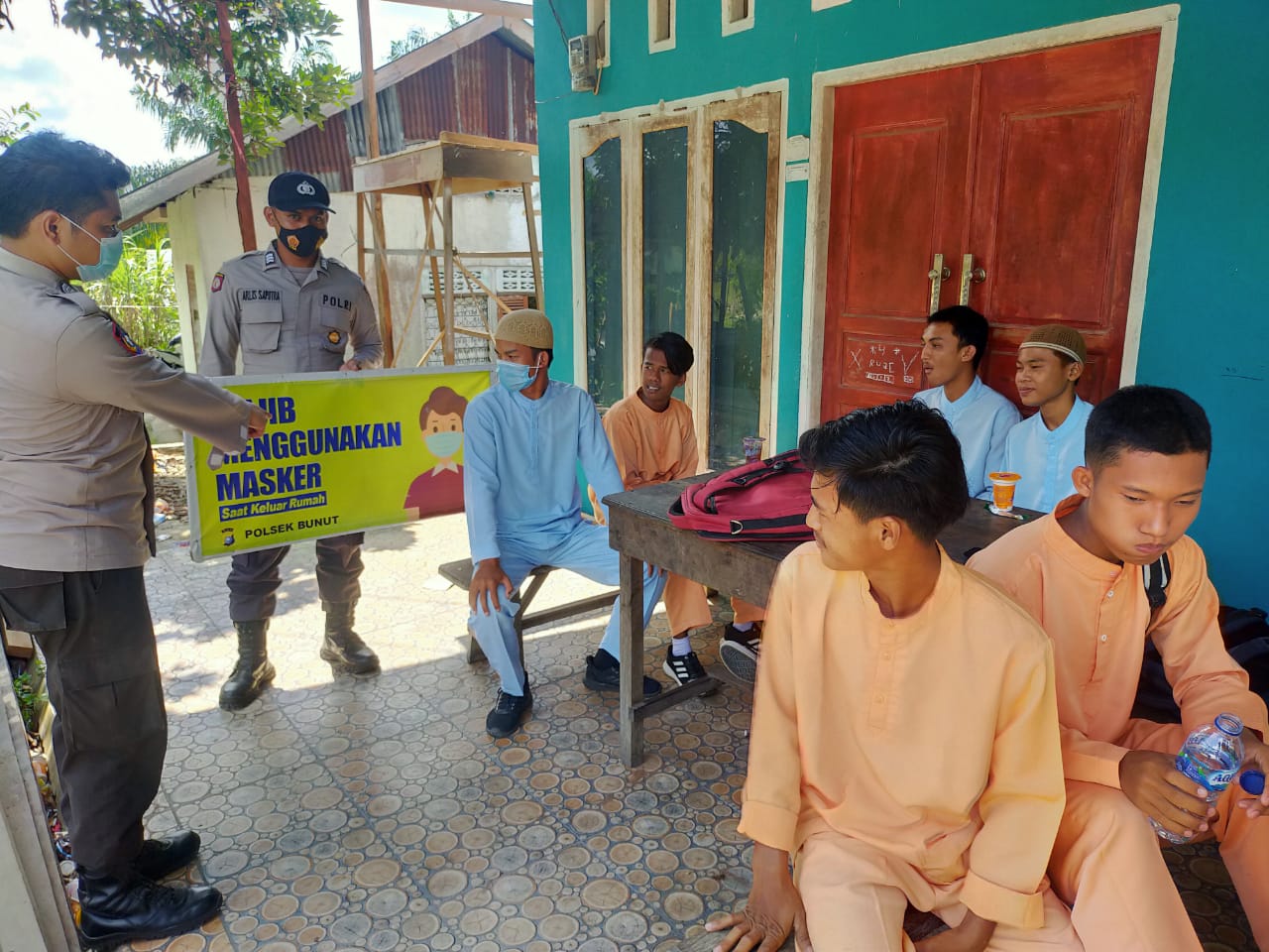 Polsek Bunut Lakukan Patroli C3 dan Sosialisasi Prokes Covid-19