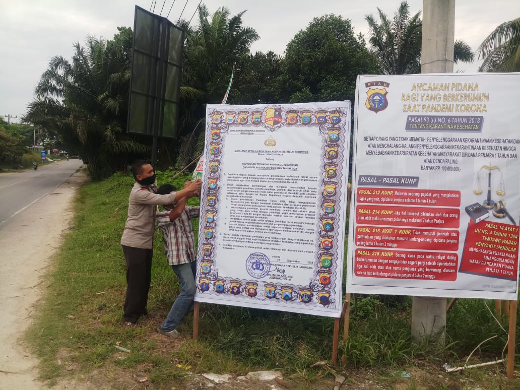 Jelang Pilkada, Polsek Bandar Sei Kijang Sebarkan Maklumat Kapolri tentang Protokol Kesehatan