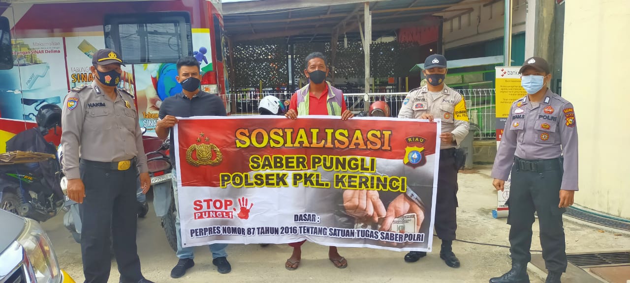 Sosialisasikan Saber Pungli, Polsek Pangkalan Kerinci Sambangi Bank Riau Kepri
