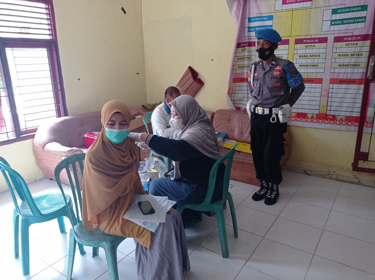 Polsek Bunut dan Pemerintah Kecamatan Gencarkan Giat Vaksinasi