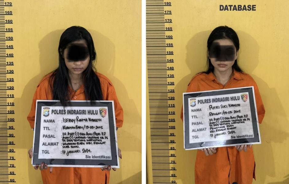 Dua Wanita Muda di Inhu Ditangkap dalam Kasus Narkoba
