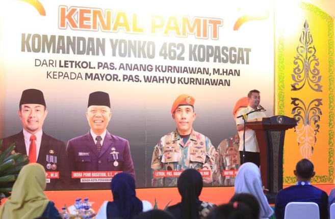 Kenal Pamit Komandan Batalyon Komando 462 Kopasgat, Pj Wako Pekanbaru: Selamat Datang Mayor Wahyu