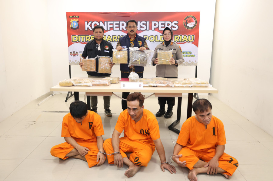 Polda Riau Ungkap 15,61 Kg Ganja di Pekanbaru, Tiga Pelaku Ditangkap