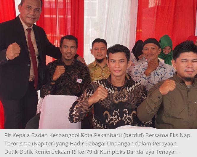 Enam Mantan Napi Terorisme Ikut Upacara HUT ke-79 RI di Pekanbaru